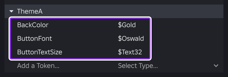 Theme configured with tokens in the Style Editor.