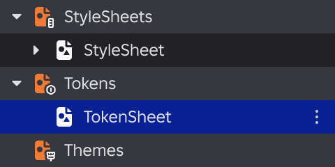 New token sheet created in the Style Editor.